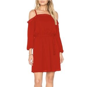 Rebecca Minkoff x Revolve Paradise red off-the-shoulder mini dress. Sz S